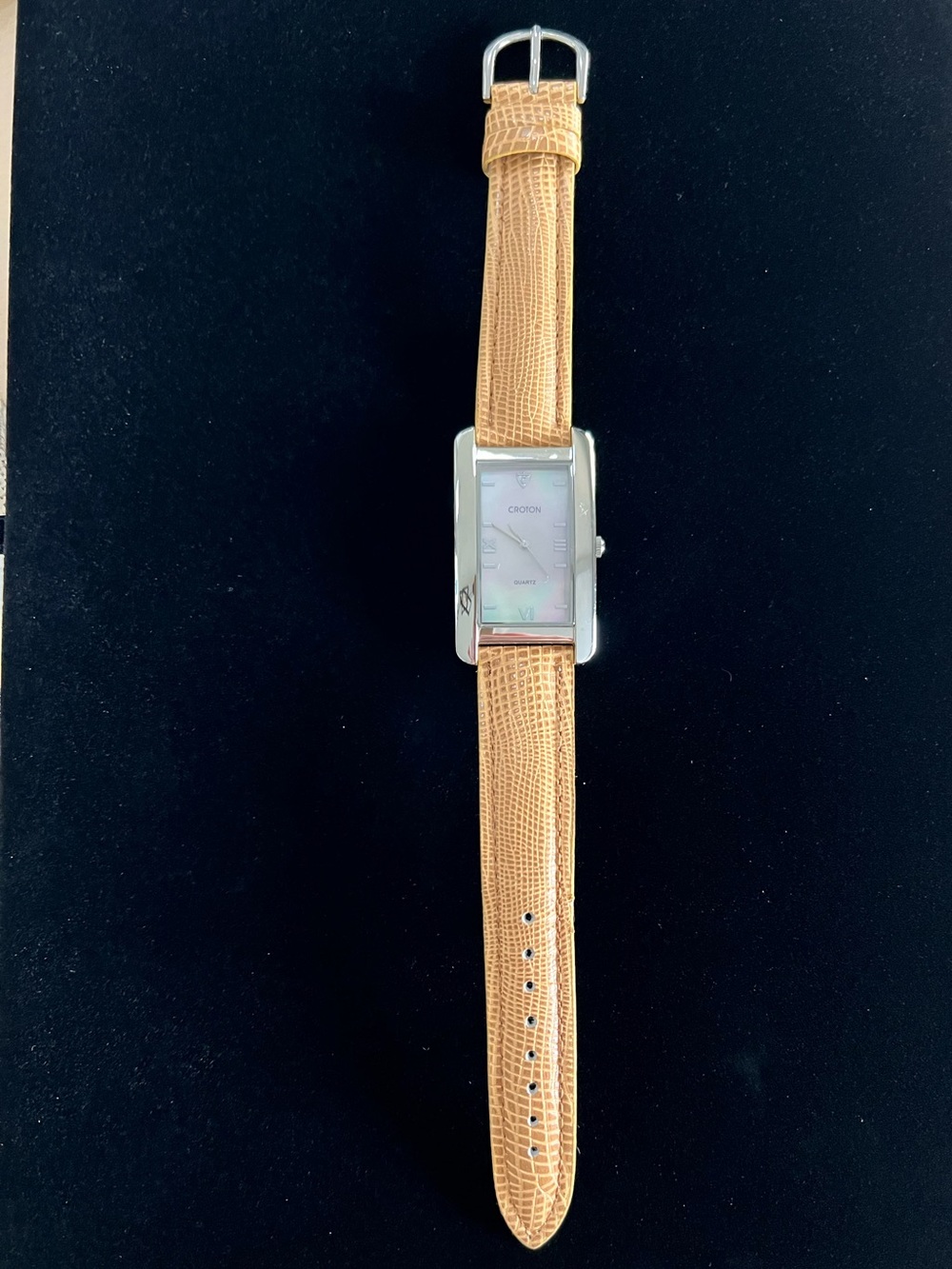 Croton Mother of Pearl Stainless Steel Women’s Tank Watch